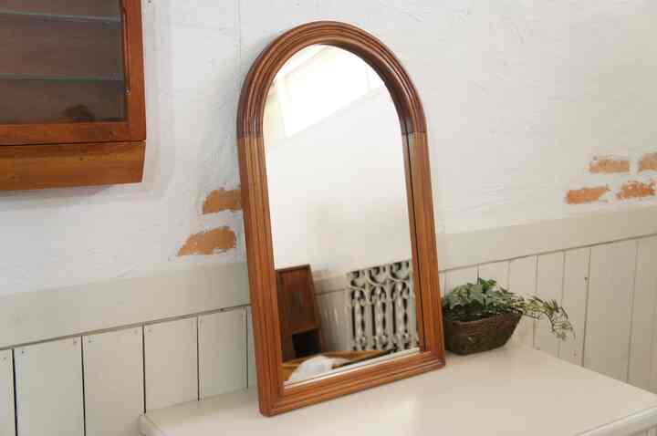 アンティーク調 アーチフレーム 壁掛け鏡 ミラー