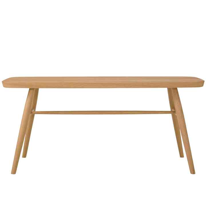 オーク材ベンチ・丸脚