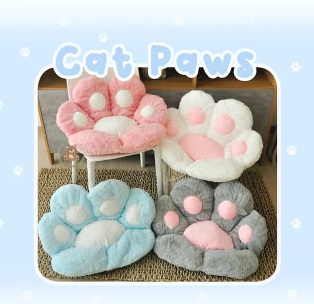 Cushion Pillow Motif Cat Paws