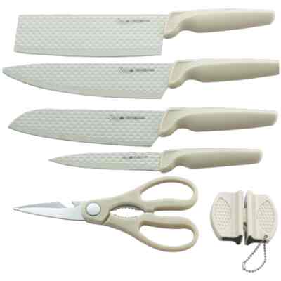 [Minimalist White]- 6 in 1 Pisau Set