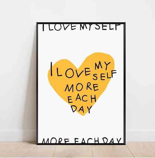 アートプリント/イエローハート/イラストポスター