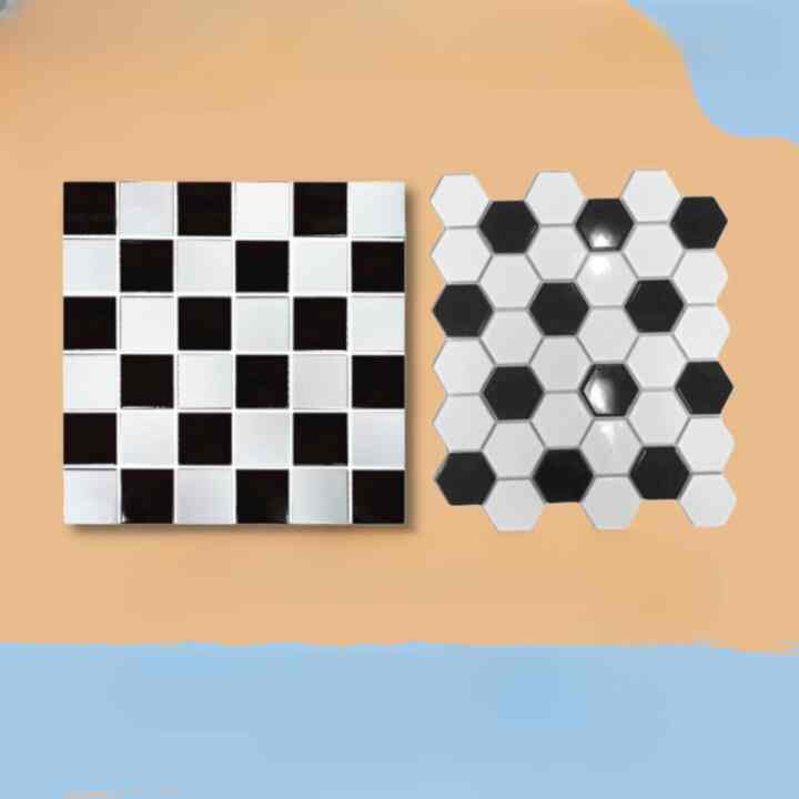 MOSAIC KERAMIK HITAM PUTIH GLOSSY / Y56018