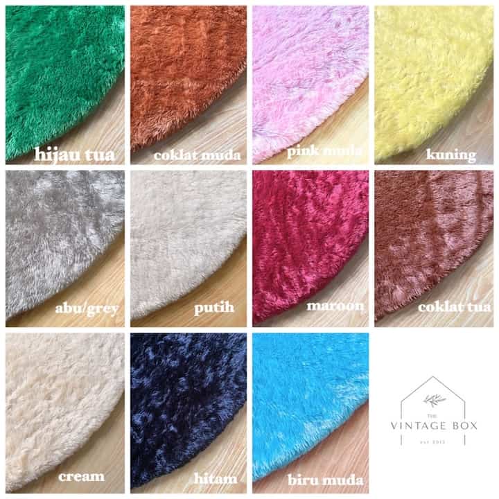 Karpet Bulu Bulat - diameter 100cm