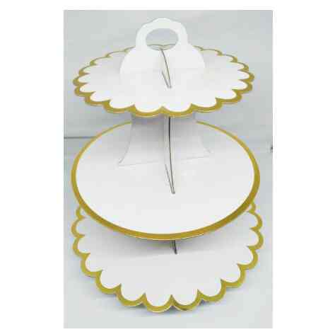 CUPCAKE STAND TIER PASTEL / PUTIH