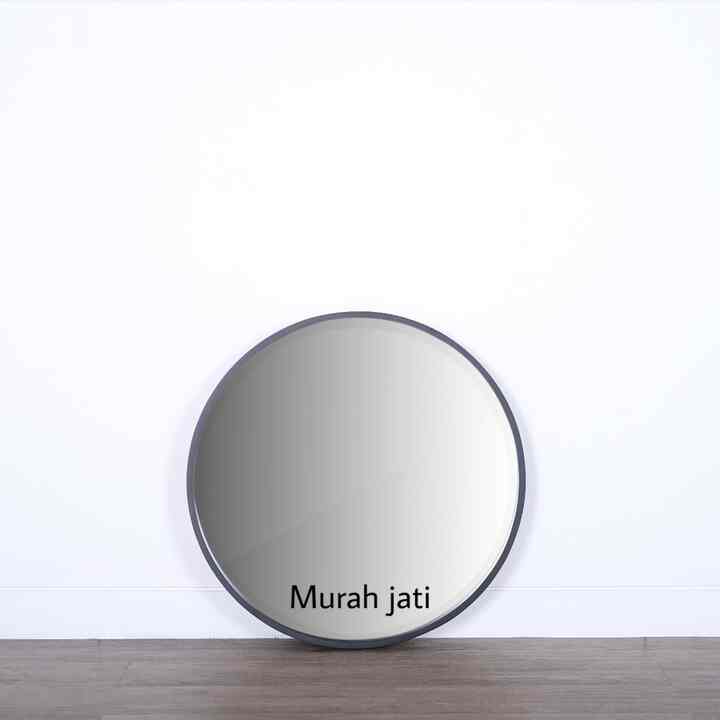 Round mirror 70cm natural - Hitam
