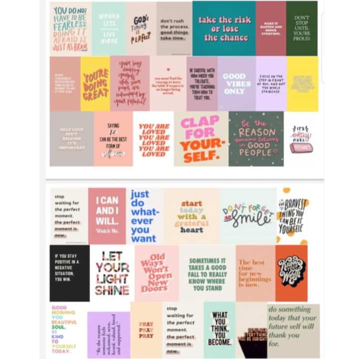 40pcs Affirmation Card Dekorasi Bujo Bullet Journal Scrapbook