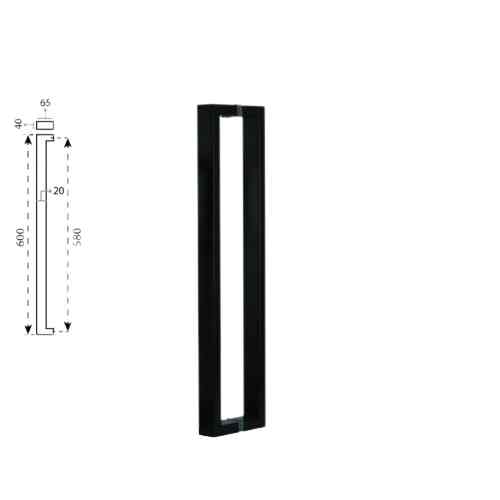 Handle Pintu Persegi Panjang  PHP 3133, Hitam