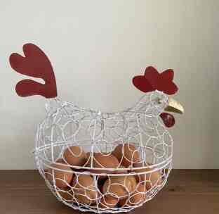 Keranjang Telur Ukuran Motif Ayam, Putih