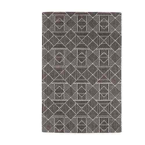 AVLOPPSBRUNN, Karpet, bulu tipis, hitam/abu-abu, 120x180 cm