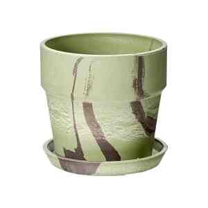 アーバンプランツポット マーブル ピスタチオ／カカオ ４号鉢