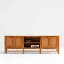 Blake Light Brown Teak and Rattan Storage Media Console (2 options)