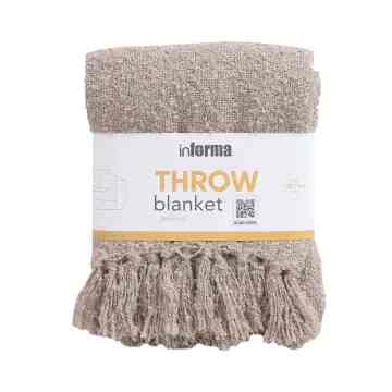 125X150 Cm Throw Eine Boucle Selimut - Abu-Abu