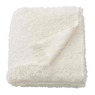 SANDBRODD Selimut kecil, putih pudar, 130x170 cm