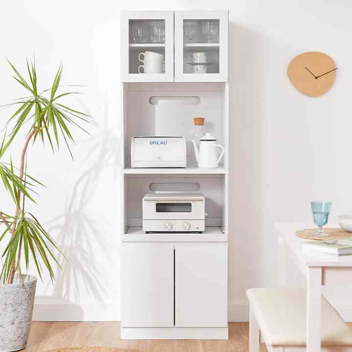 レンジ台 レンジボード 炊飯器も置ける コンセント付き ハイタイプ