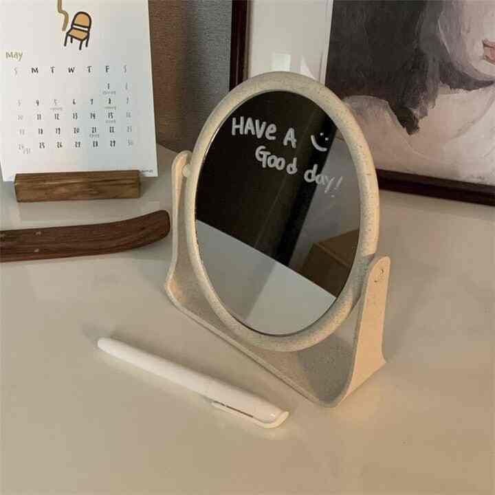 アイボリー ナチュラル 卓上ミラー