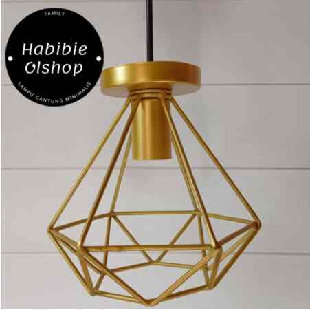 Kap Lampu Gantung Diamond Gold