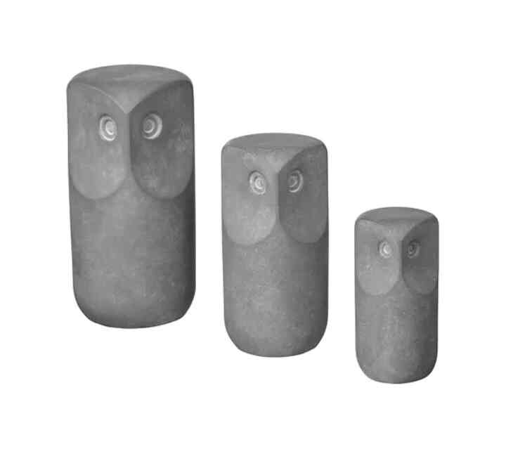 TONAD Dekorasi, set isi 3, burung hantu/abu-abu