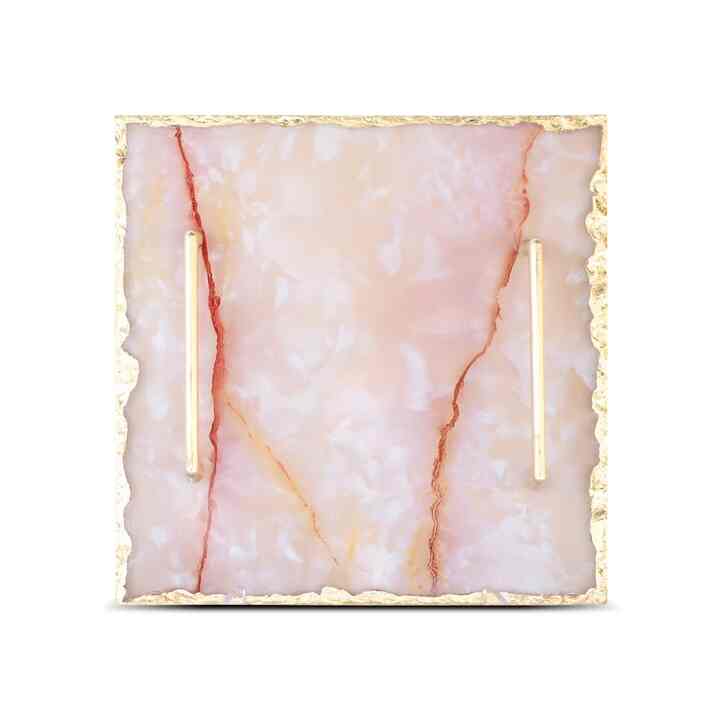 Tray Marble Square Gold 27X27X5CM