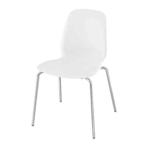 LIDÅS Kursi, putih/sefast dilapisi krom