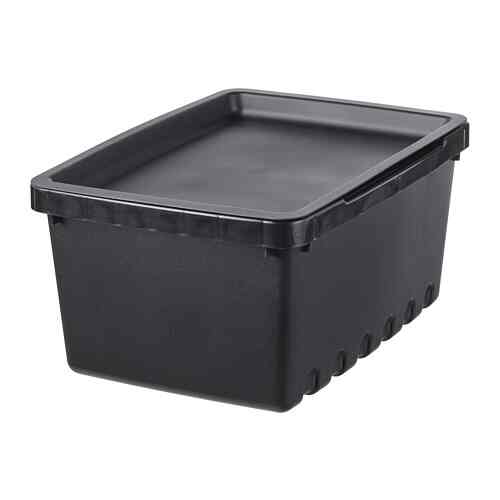 UPPSNOFSAD Kotak penyimpanan, hitam, 25x17x12 cm/4 l