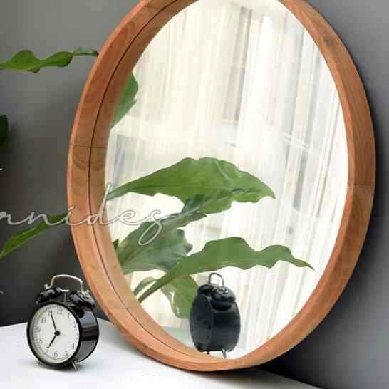 Cermin Bulat Diameter 60 cm | Frame KAYU SOLID