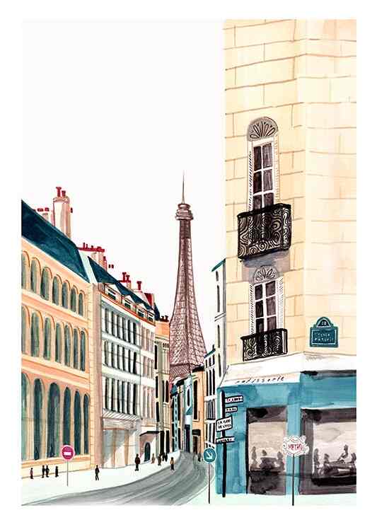 LAURA PAGE - PARIS STREET CORNER ポスター