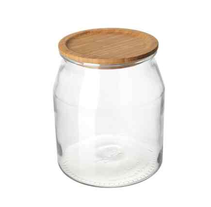 Toples Kaca Tutup Bambu 3,3 Liter