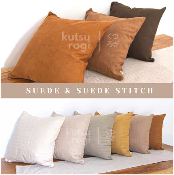 Sarung Bantal Sofa, Motif Suede dan Suede Stitch