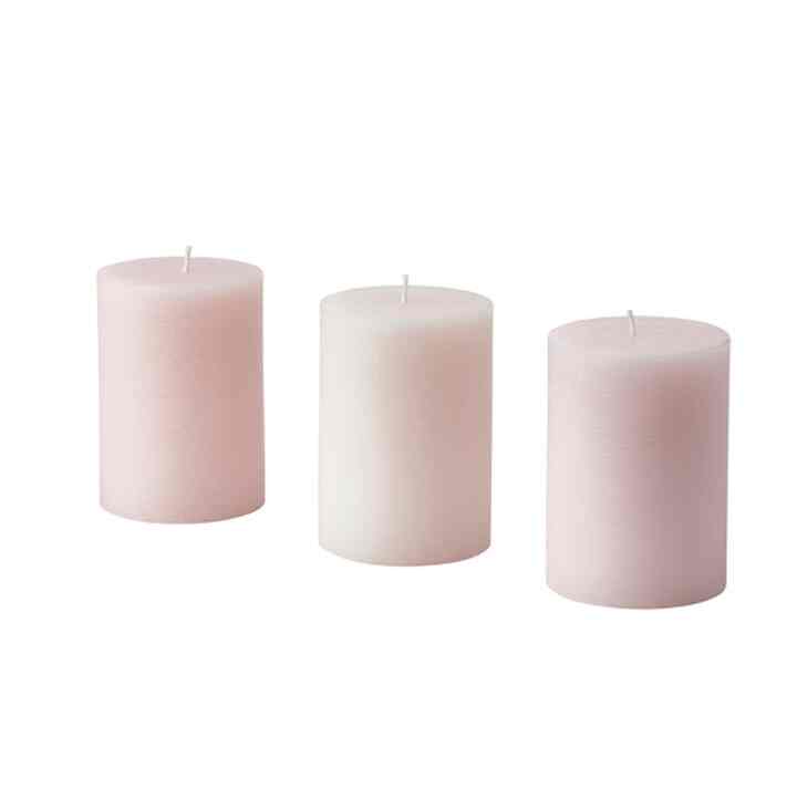 LUGNARE ルグナレ アロマピラーキャンドル, ジャスミン/ピンク, 30 時間