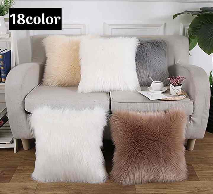 フェイクファー クッションカバー  【18colors】