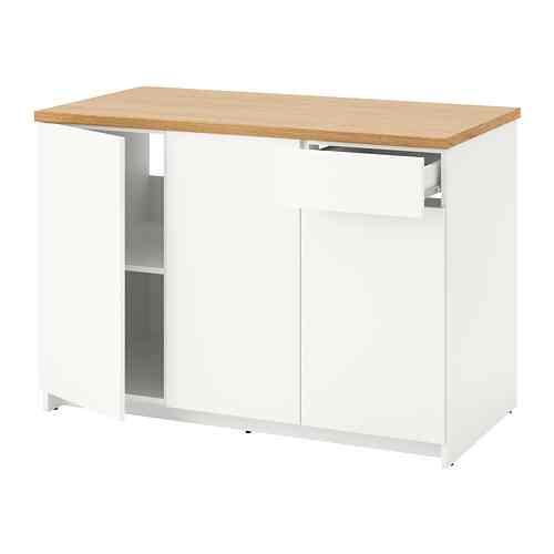 KNOXHULT, Kabinet dengan pintu dan laci, putih, 120 cm