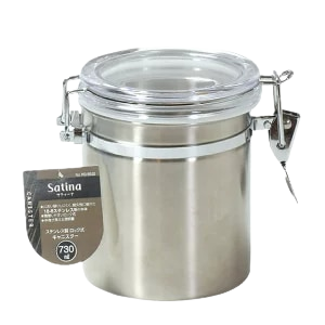 サティーナ ステンレス製ロック式キャニスター730ml