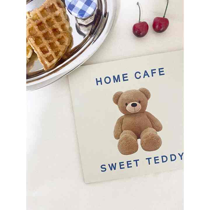 Poster Kayu MDF, Home Cafe Sweet Teddy