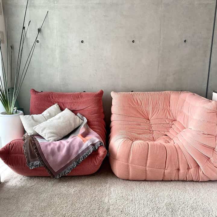 Our Most Favorite Spot
こんなお部屋に2人で住んでます⭐️
#ligneroset #リーンロゼ #ソファ  #ピンクのインテリア  #インテリア  #二人暮らし