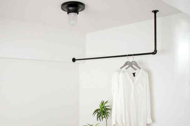 アイアンハンガーパイプ L型-天井吊タイプ