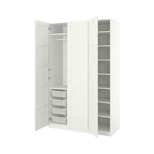 PAX / BERGSBO Lemari pakaian, putih/putih, 150x60x236 cm