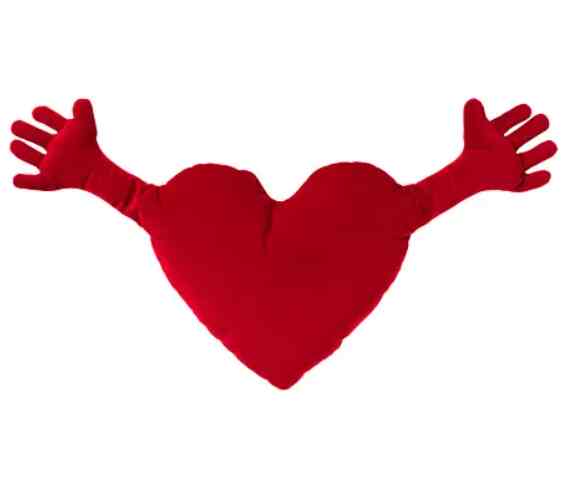 FAMNIG HJÄRTA Cushion, red