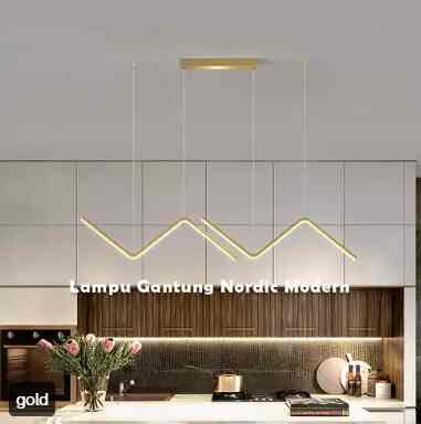 Lampu Gantung LED Nordic Modern Minimalis Cahaya Trikromatik