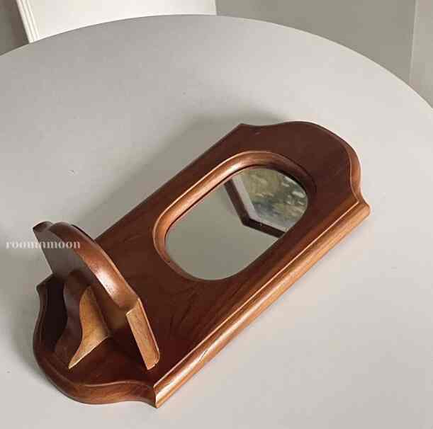 Wood Vintage Candle Holder with Mirror