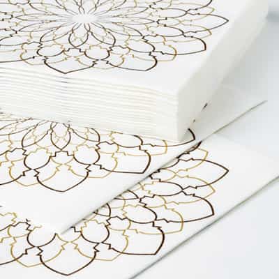 LJUVARE serbet kertas, putih/krem, 33x33 cm