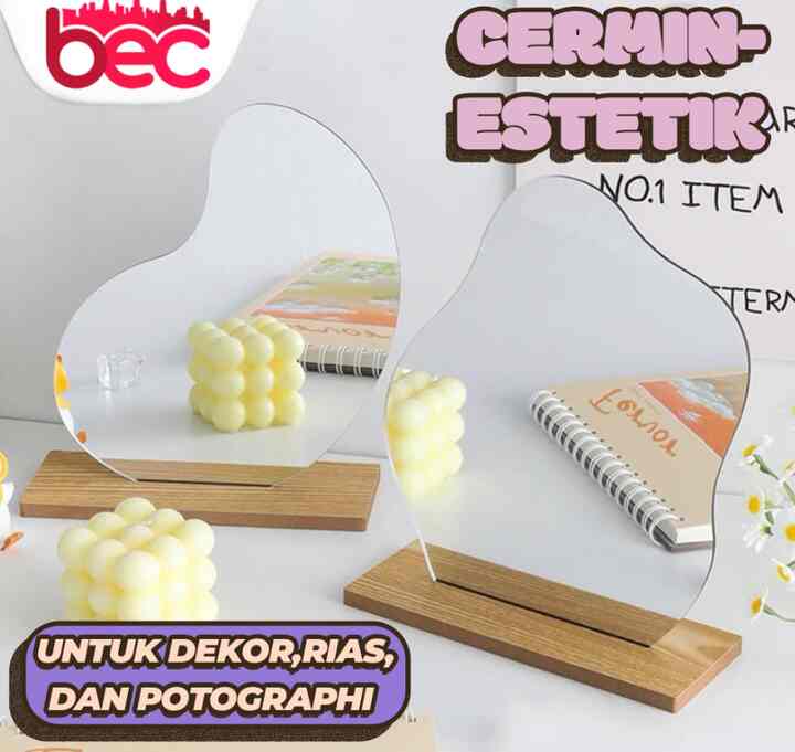 [BEC] Cermin Aesthetic Mirror Kaca Unik Cermin Meja