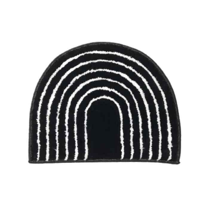 Doormat Anti Slip Motif Boho, Hitam