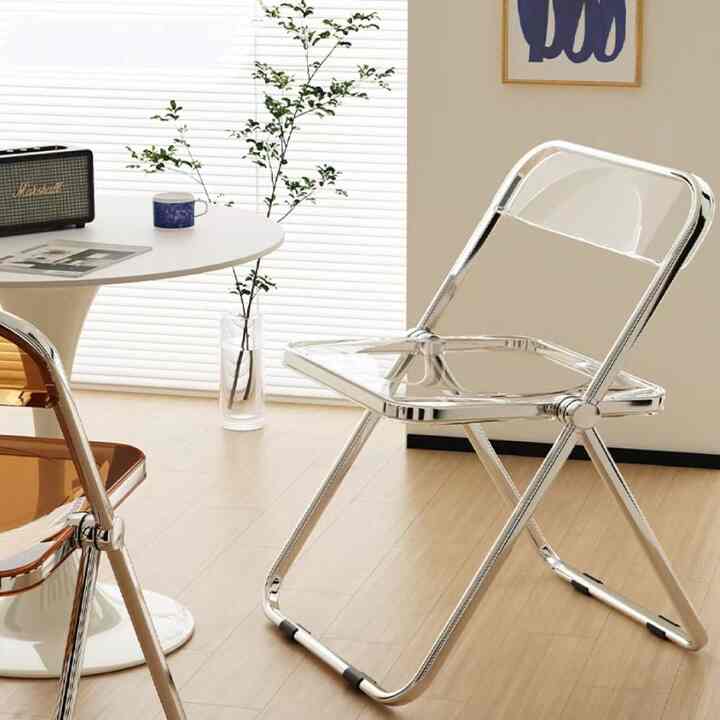Acrylic Colorful Foldable Chair  - white