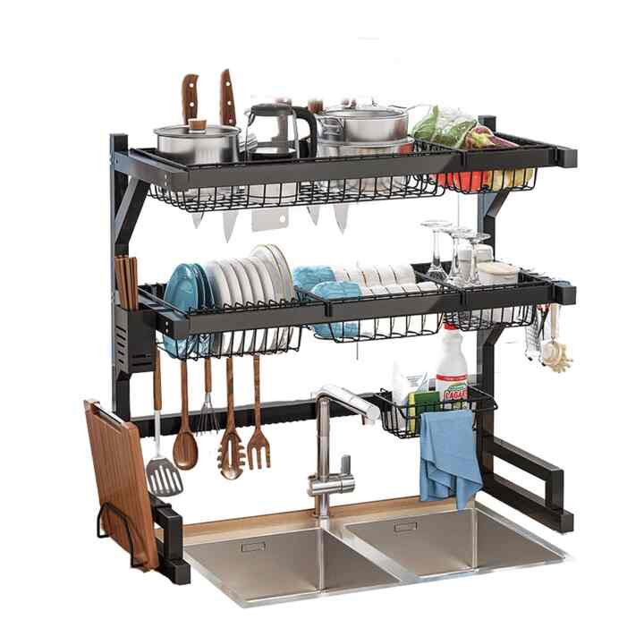 Rak Piring Stainless Stela, Black