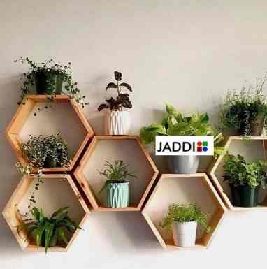 JADDI Hexagon Wooden Shelf