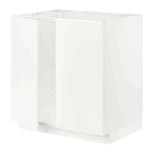 METOD Kabinet dasar u bak cuci + 2 pintu, putih/veddinge putih, 80x60x80 cm