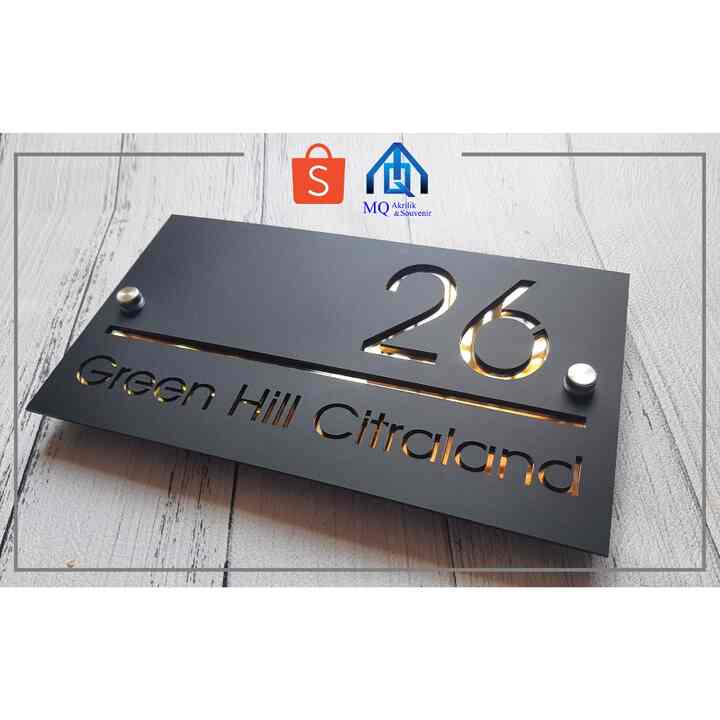 Nomor Rumah Akrilik Hitam