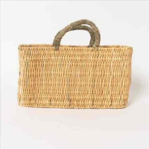 アフリカンスクエア　ストロー横長かご
