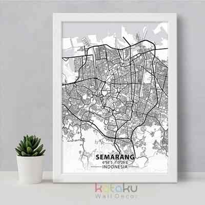 Hiasan Dinding Peta Semarang