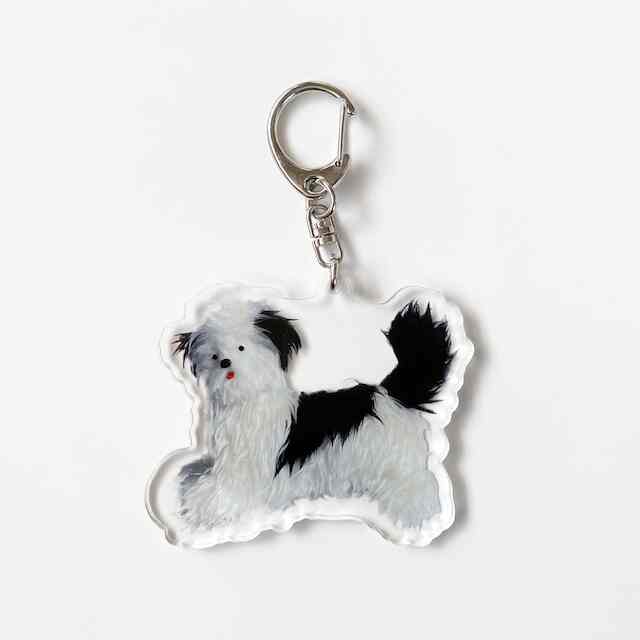 アクリルキーホルダー 白黒wan